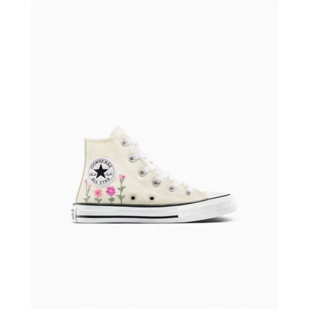 Converse Chuck Taylor All‎ Star Hi Floral Embroidered Youth Shoes Egret A11775F
